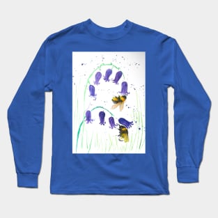 Bumble bees on Bluebells Long Sleeve T-Shirt